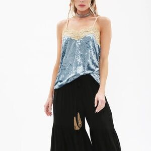 Aratta Silent Journey Crushed Velvet & Lace Cami – Size S